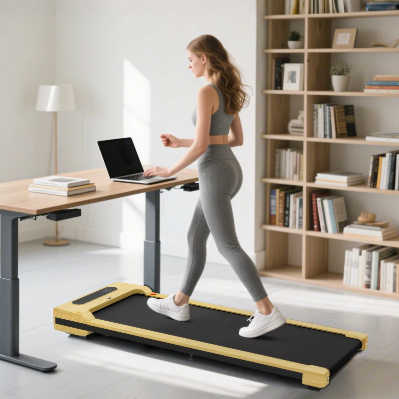 Soozier 2.5HP Walking Pad, Under Desk Treadmill with Remote Control, Transport Wheels and LED Display for Home Gym Office