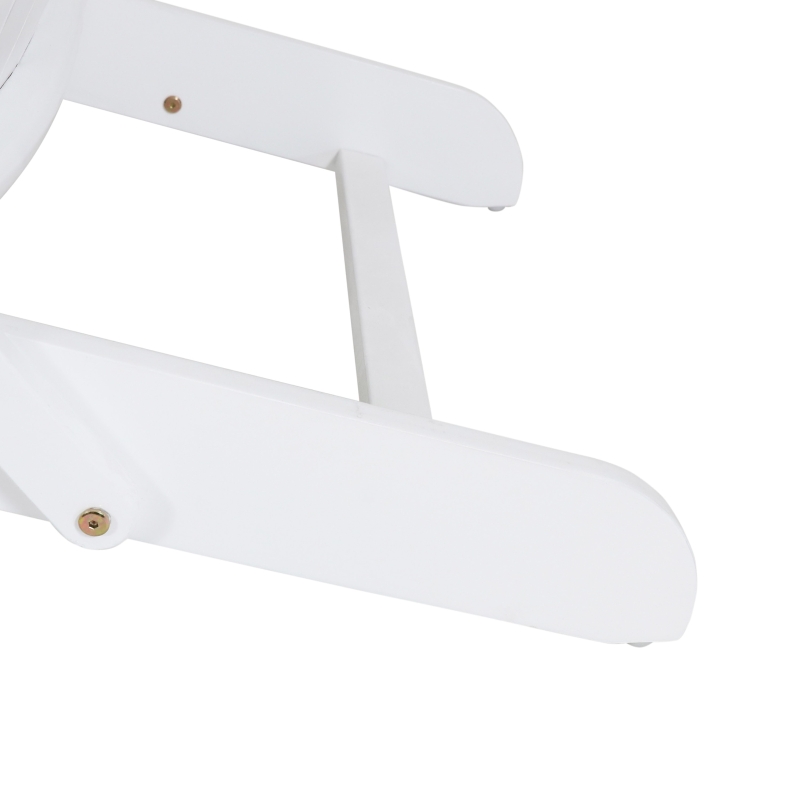 Rustic Acacia Wood Adirondack Chair with Nature-Inspired Textures, Foldable Patio Seating with Traditional Slats, 30" L x 36" W x 34" H, White