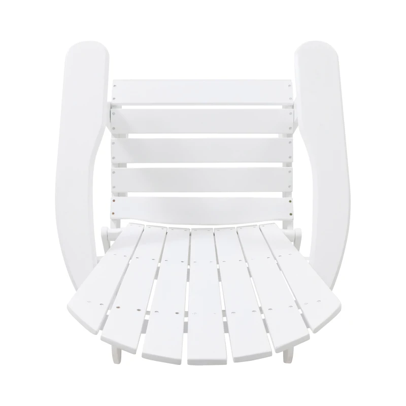 Rustic Acacia Wood Adirondack Chair with Nature-Inspired Textures, Foldable Patio Seating with Traditional Slats, 30" L x 36" W x 34" H, White