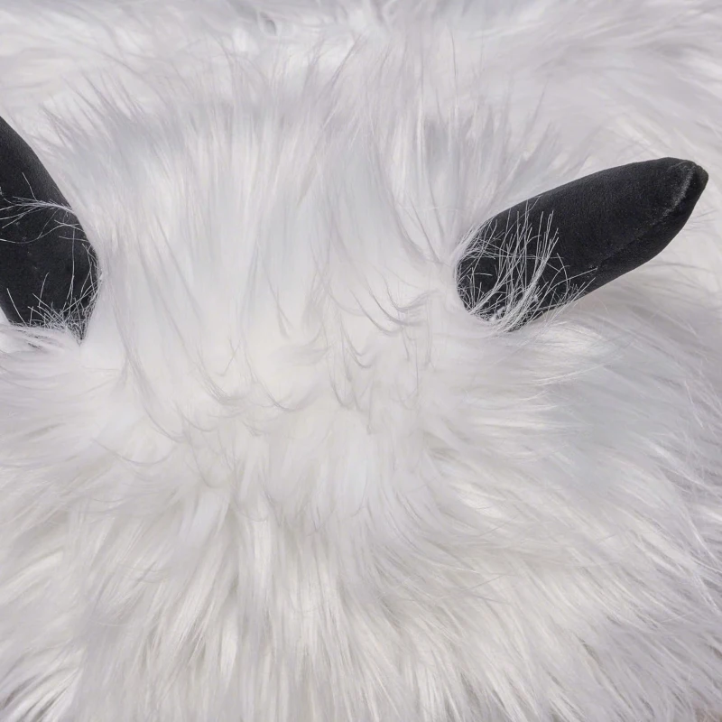 Adorable Upholstered Yak Ottoman with Sturdy Construction, Kid-Friendly Multi-Functional Foot Stool, 26.5" L x 17.5" W x 17.5" H, White