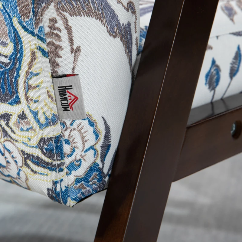 HOMCOM Modern Accent Chairs with Cushioned Seat, Upholstered Linen-Feel Armchair for Bedroom, Living Room, Multicolored