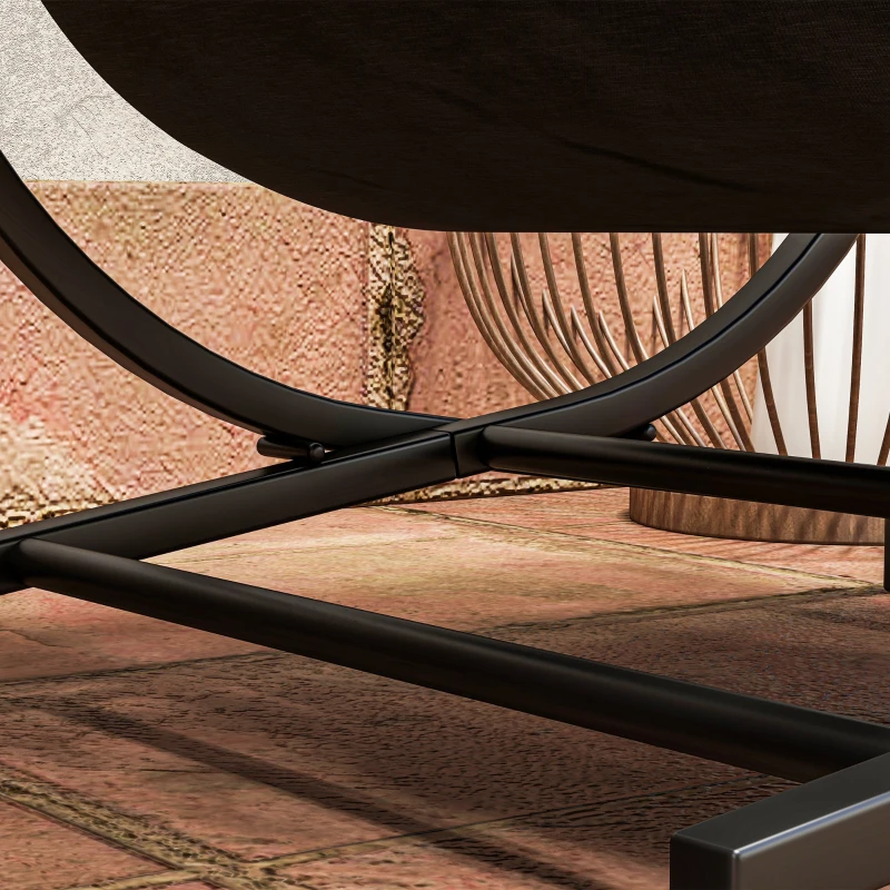 Outsunny Firewood Rack Outdoor, Foldable 17 Inch Fireplace Log Holder for Indoor, with Removable Log Carrier, Black