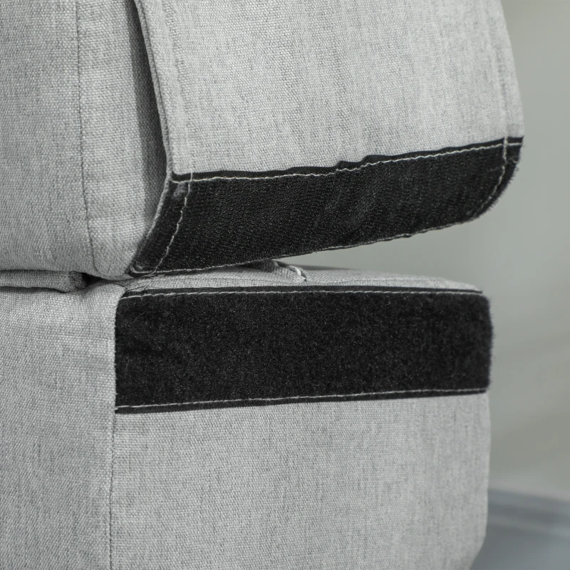 HOMCOM Folding Chair Bed with Pillow, Modern Linen Sleeper Sofa Bed for Living Room, Dorm, Guest Use, Light Gray