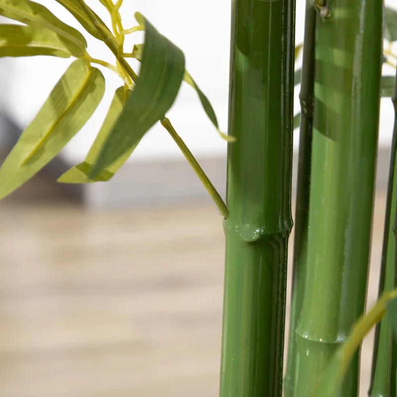 HOMCOM Set of 2 6 FT Artificial Tree Bamboo Tree Fake Plants in Pot for Home Office Living Room Decor, Green