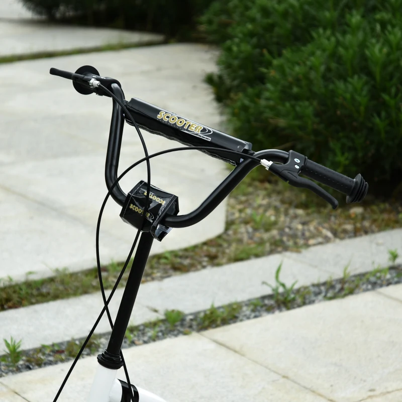 Aosom Dual Brakes Kick Scooter 12-Inch Inflatable Front Wheel Ride On Toy for Age 5+, White