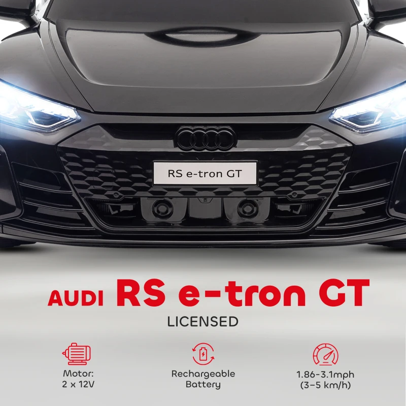 Aosom Ride-On Toy On Car with Remote Control, 12V 3.1 MPH Electric Ride for Kids w/ Suspension System, Horn Honking, Black