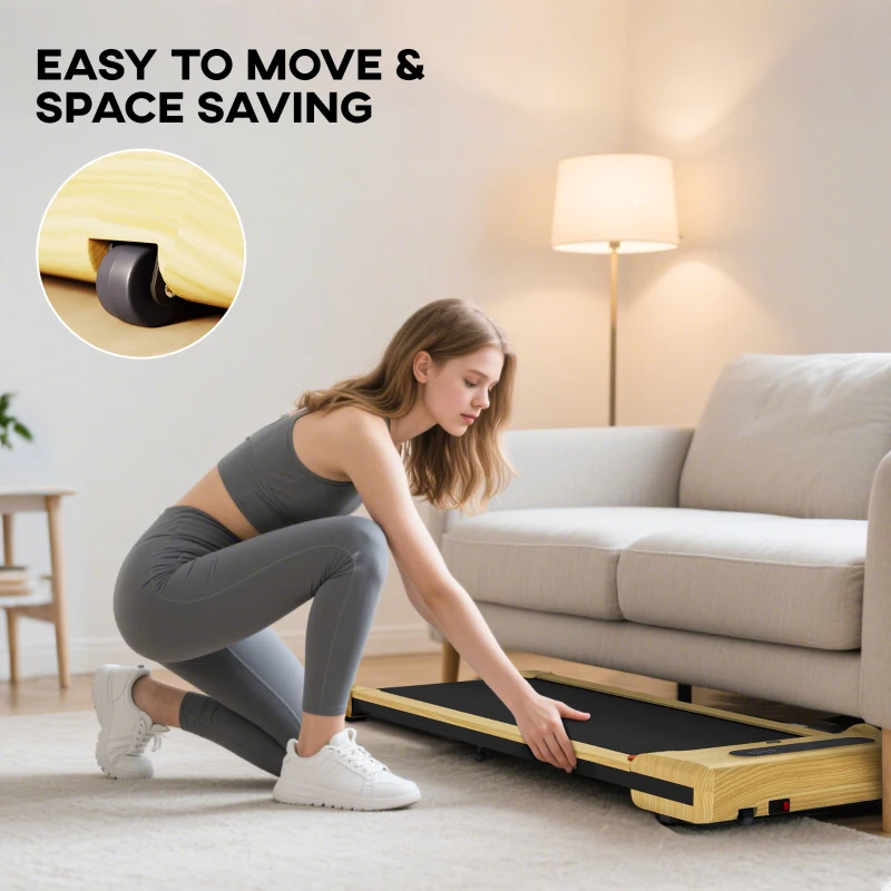 Soozier 2.5HP Walking Pad, Under Desk Treadmill with Remote Control, Transport Wheels and LED Display for Home Gym Office