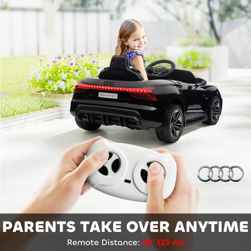 Aosom Ride-On Toy On Car with Remote Control, 12V 3.1 MPH Electric Ride for Kids w/ Suspension System, Horn Honking, Black