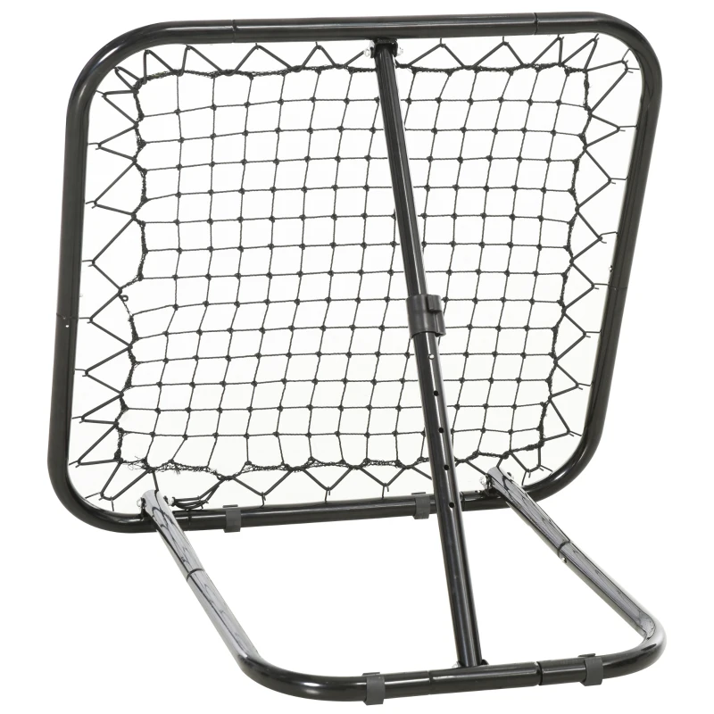 Soozier Soccer Rebounder Net, 3' x 3', Angle Adjustable Baseball Rebounder Net Training Equipment Aid with Quick Folding Design for Teens & Adults, Kickback Target Goal Play