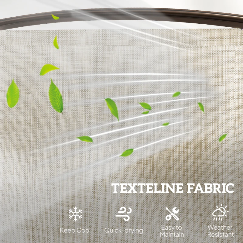 Outsunny Patio Glider Rocking Chair 2 Person Outdoor Loveseat Rocker Garden Furniture Bench, Flaxen