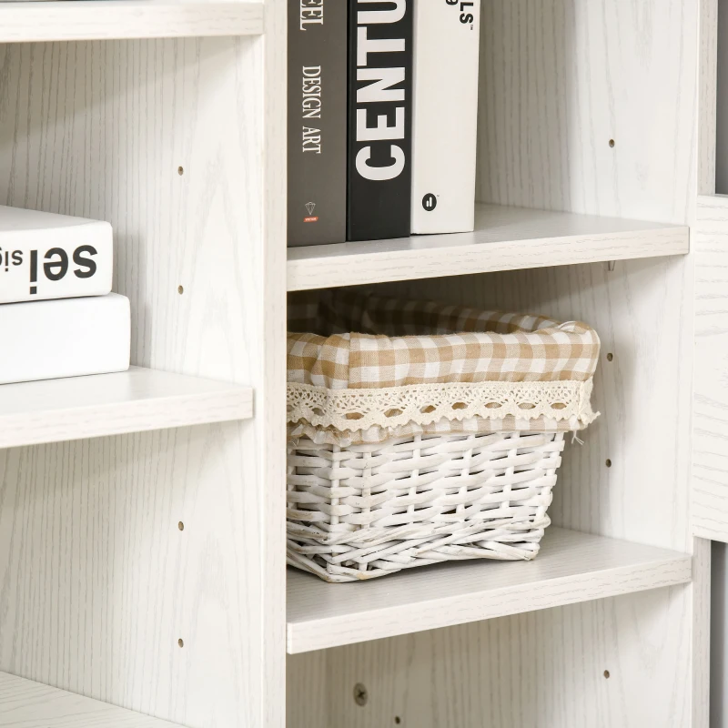 HOMCOM 47.25" L-Shaped Computer Desk, Writing Desk, Corner Desk with Storage Shelves for Home Office, Study, White