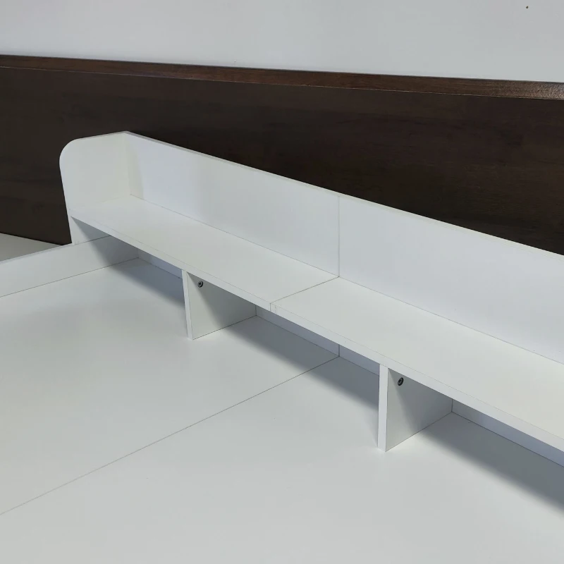 Washer Dryer Countertop with Non-slip Pads, Ample Workspace, Double Layer Wood Shelf Topper with Edge, 54″ L x 27.5″ W x 12″ H, White