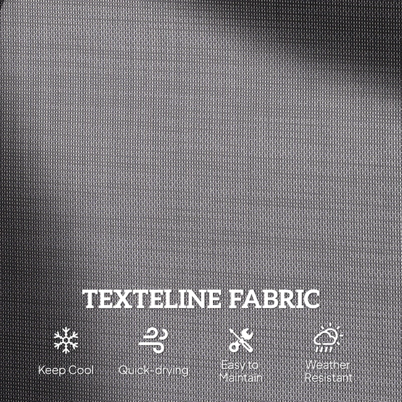 Outsunny Patio Double Glider Outdoor Steel Sling Fabric Gliding Bench Garden Swing Chair Heavy-Duty Porch Rocker Garden Loveseat Grey