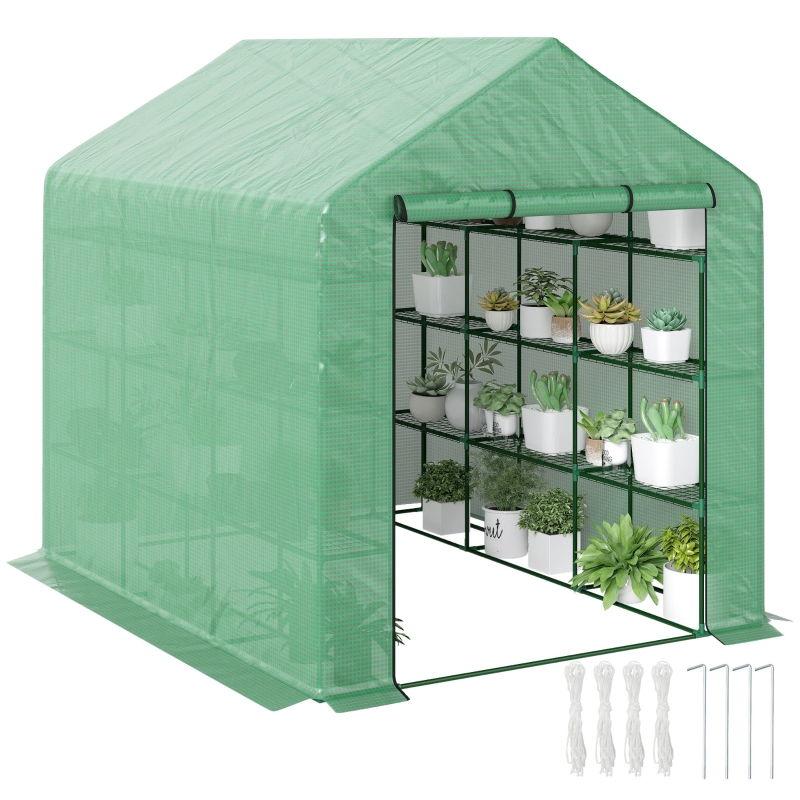 Outsunny Portable Walk-in Greenhouse, Water/UV Hot House with 18