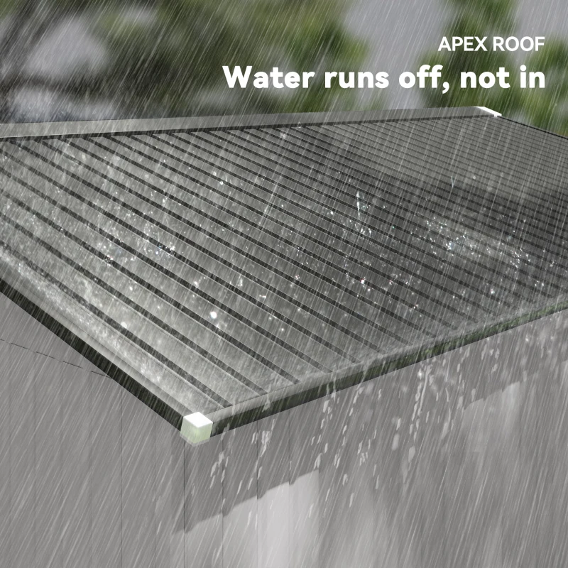 Outsunny Garden Metal Shed, Storage Shed Utility Storage with Double Locking Doors for Bike, Yard Tools, White