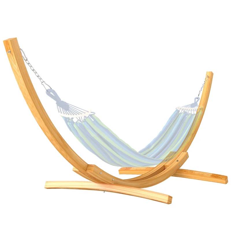 Outsunny 11' Wooden Hammock Stand Universal Garden Picnic Camp Accessories, Curved Arc Design Stand, 264lbs Capacity