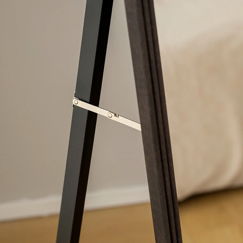 HOMCOM 64" x 21" Full Length Mirror, Free Standing, Leaning or Wall, Arched Full Body Mirror, Brown Wood Grain