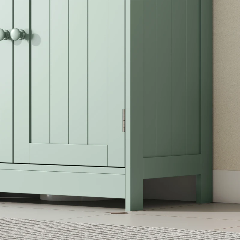 HOMCOM Bathroom Vanity Cabinet, Under Sink Bathroom Cabinet with 2 Doors and Adjustable Shelf, Dark Green