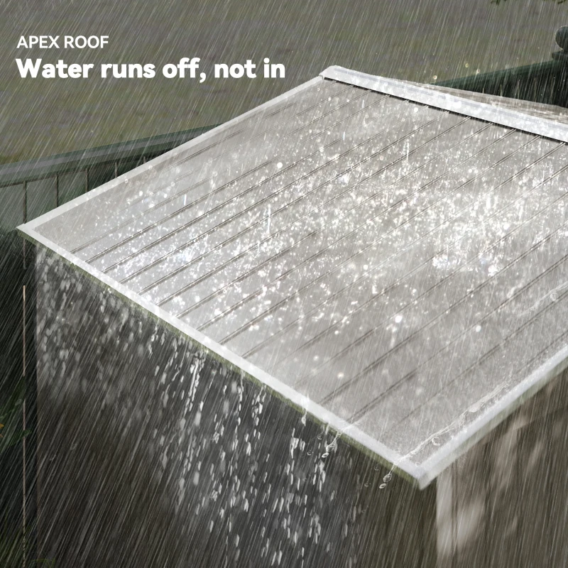 Outsunny Outdoor Shed Garden Storage Shed Tool Storage Building with 4 Vents and 2 Sliding Doors, 9 x 6 FT, Light Brown