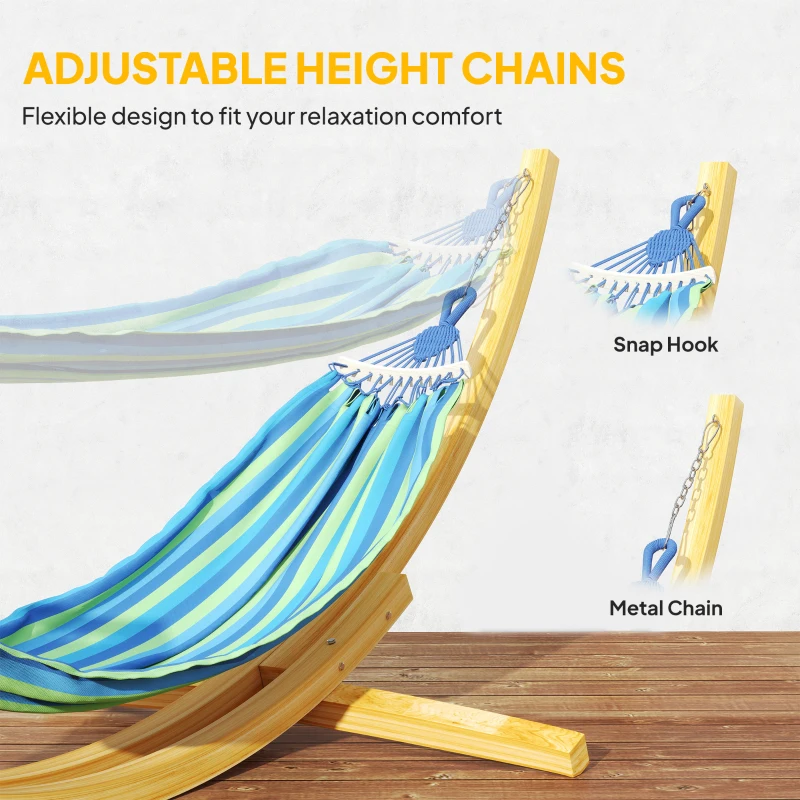 Outsunny 10.6' Wooden Hammock Stand Only, Universal Hammock Frame for Single Bed, Garden Picnic Camp Accessories, 264lbs, Natural