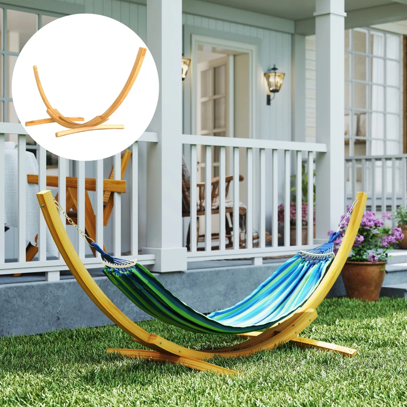 Outsunny 10.6' Wooden Hammock Stand Only, Universal Hammock Frame for Single Bed, Garden Picnic Camp Accessories, 264lbs, Natural