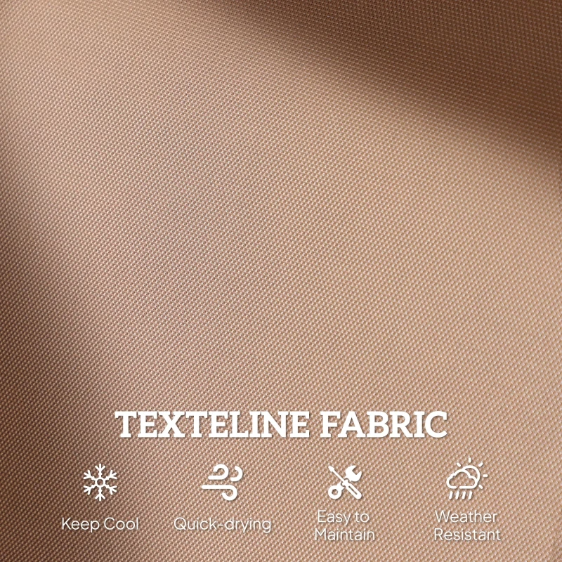 Outsunny Patio Double Glider Outdoor Steel Sling Fabric Gliding Bench Garden Swing Chair Heavy-Duty Porch Rocker Garden Loveseat Coffee Brown