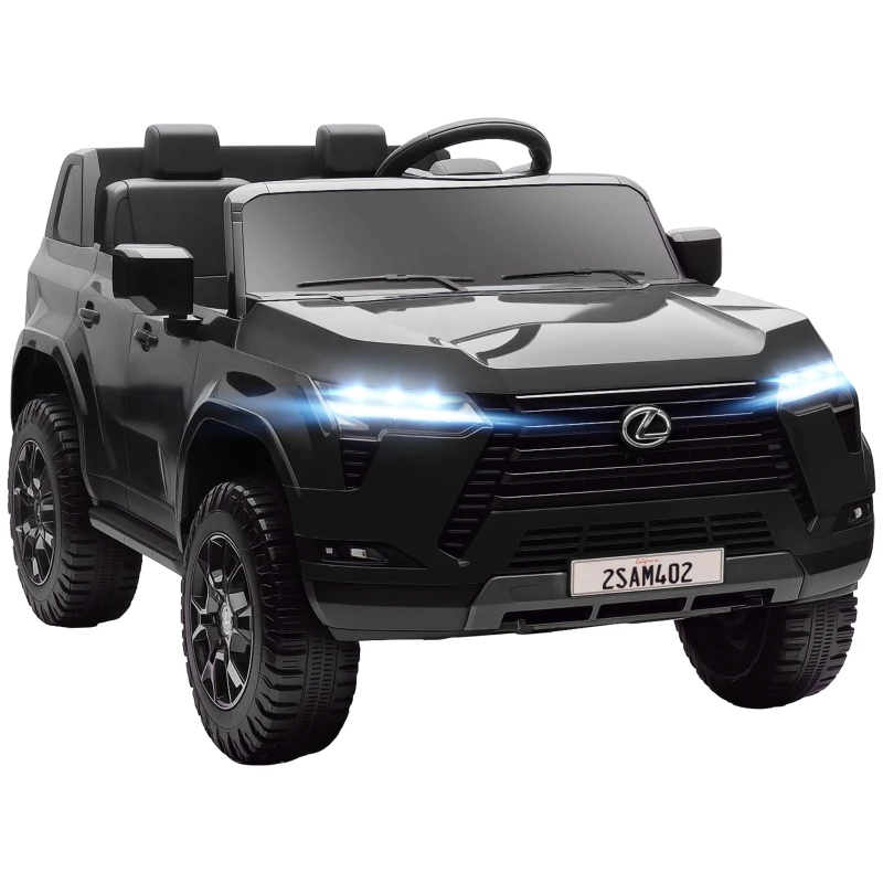 Qaba 12V Ride On Car, Licensed Lexus GX550, 2-Seater Kids Electric Vehicle with Remote Control and Suspension System, Black