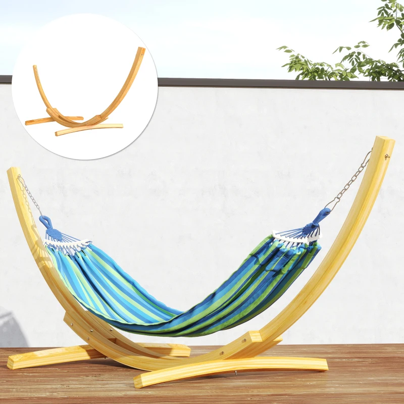 Outsunny 10.6' Wooden Hammock Stand Only, Universal Hammock Frame for Single Bed, Garden Picnic Camp Accessories, 264lbs, Natural