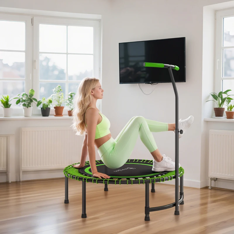 Soozier 45" Rebounder Trampoline for Adults, Mini Fitness Trampoline Bungee Rebounder with 5-Level Adjustable Handle