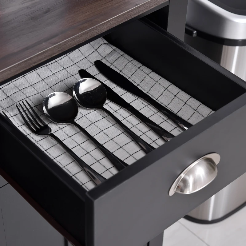 HOMCOM 67" Freestanding Buffet with Hutch, Kitchen Pantry Storage Cabinet with Sliding Doors, Drawers and Open Shelves, Adjustable Shelving, Black