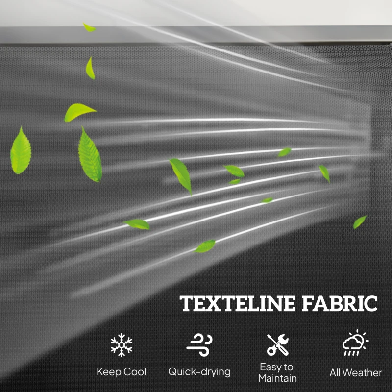 Outsunny 3-Person Outdoor Patio Glider Bench, Porch Glider Swing with 3 Seats, Breathable Mesh Fabric, Metal Frame, Black