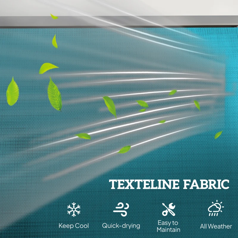 Outsunny 3-Person Outdoor Patio Glider Bench, Porch Glider Swing with 3 Seats, Breathable Mesh Fabric, Metal Frame, Blue