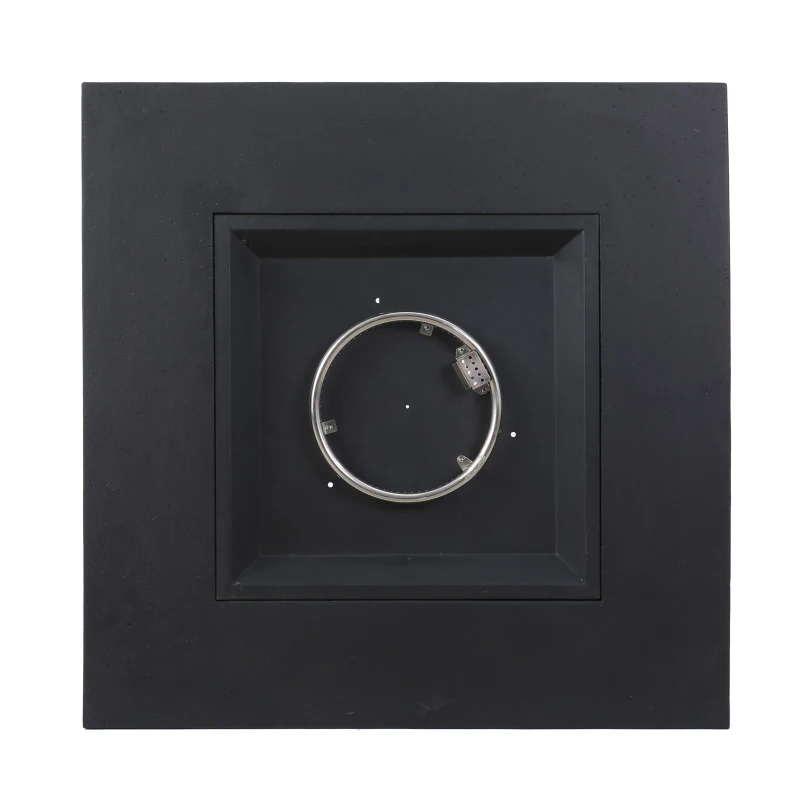 50,000 BTU Square MGO Fire Table with Modern Design, Modern Design with Lightweight Concrete, 40" L x 40" W x 12.5" H, Dark Grey