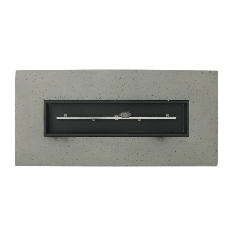 50,000 BTU Rectangle MGO Fire Table Perfect for Effortless Warmth, Modern Design with Iron Frame, 56" L x 26" W x 15" H, Light Gray