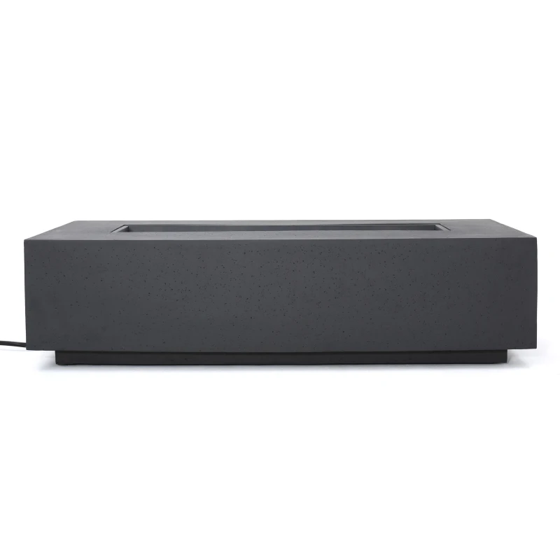 50,000 BTU Rectangle MGO Fire Table with Modern Design, Durable Iron Frame, No Assembly Required, 56" L x 26.5" W x 15" H, Dark Grey