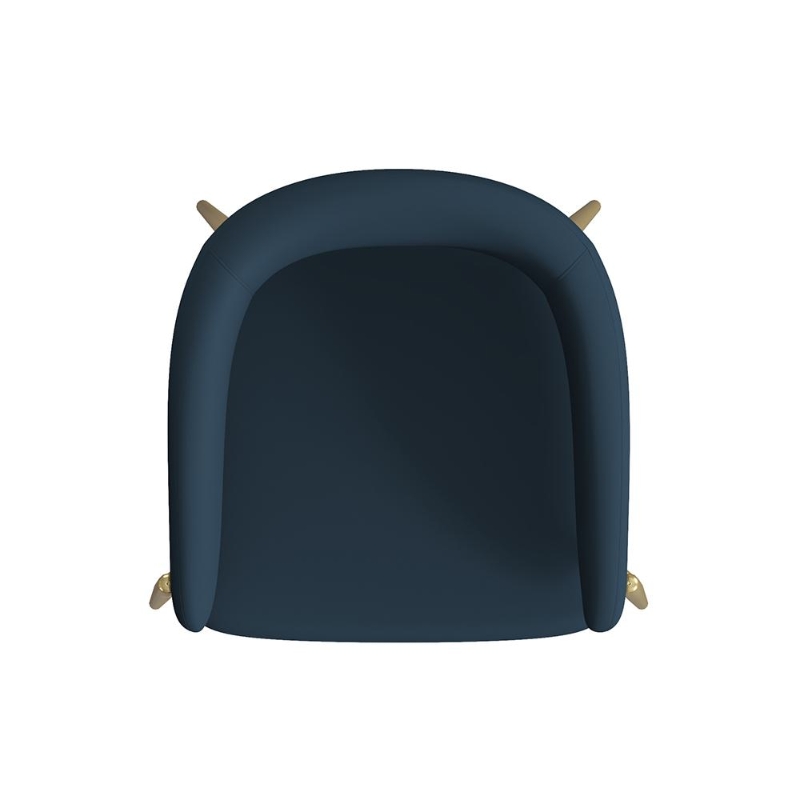 Set of 2 Modern Dining Chairs with Metal Frame for Long-Lasting Use, Fabric Upholstered with Curved Backrest, 24" L x 22" W x 31.5" H, Blue
