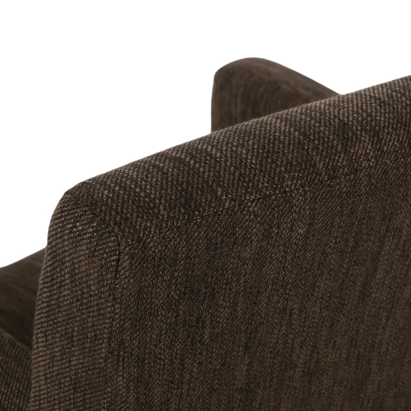 Upholstered Counter Stool with Rubberwood Frame, Contemporary Style with Rounded Armrests, 24" L x 23" W x 39.5" H, Brown