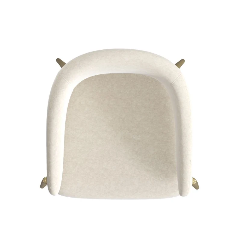 Set of 2 Modern Dining Chairs with Metal Frame for Long-Lasting Use, Fabric Upholstered with Curved Backrest, 24" L x 22" W x 31.5" H, Beige