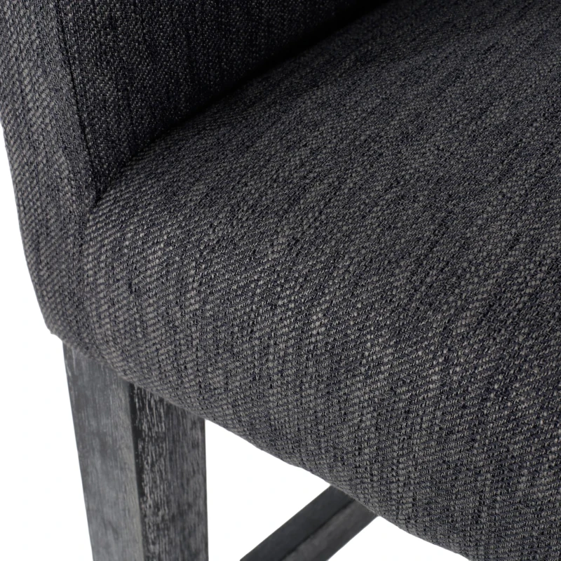 Contemporary Upholstered Counter Stool with Rubberwood Frame, Easy Assembly with Included Tools, 24" L x 23" W x 39.5" H, Charcoal Gray