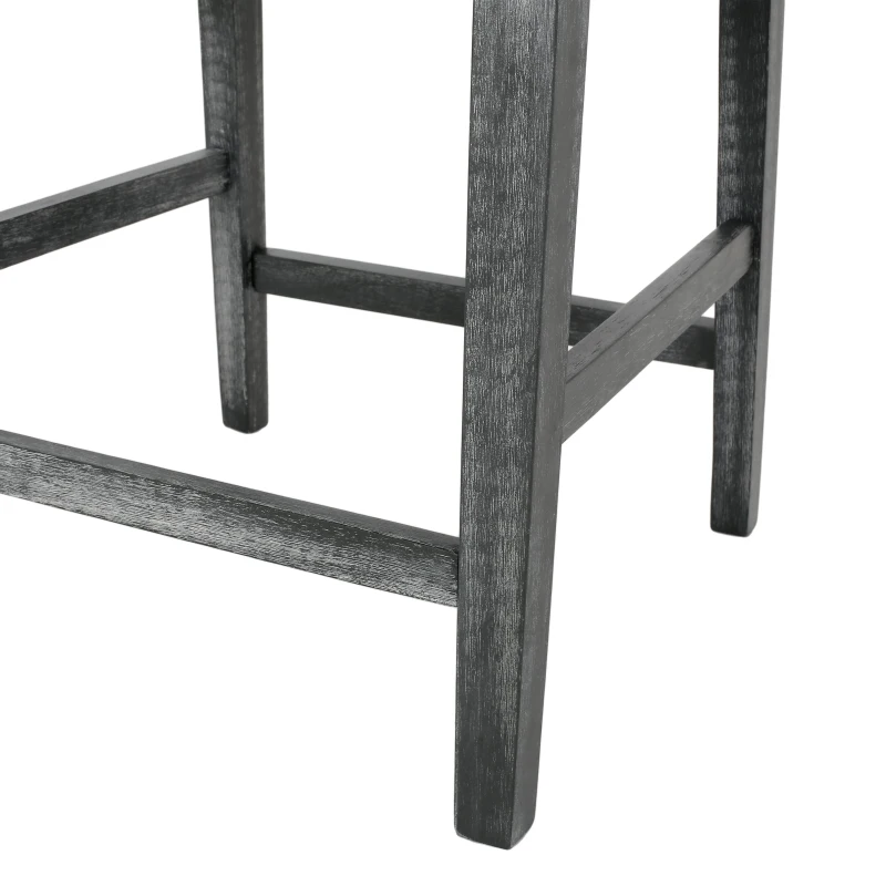 Set of 2 Upholstered Counter Stools with Durable Craftsmanship, Contemporary Style with Rubberwood Frame, 24×23×39.5 inch, Light Gray