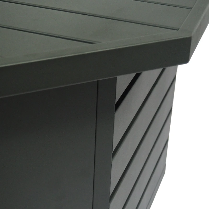 50000 BTU Octagonal Iron Fire Pit with Rust-Resistant Coating, Durable Iron, Built-in Propane Tank Space, 42" L x 42" W x 24" H, Black