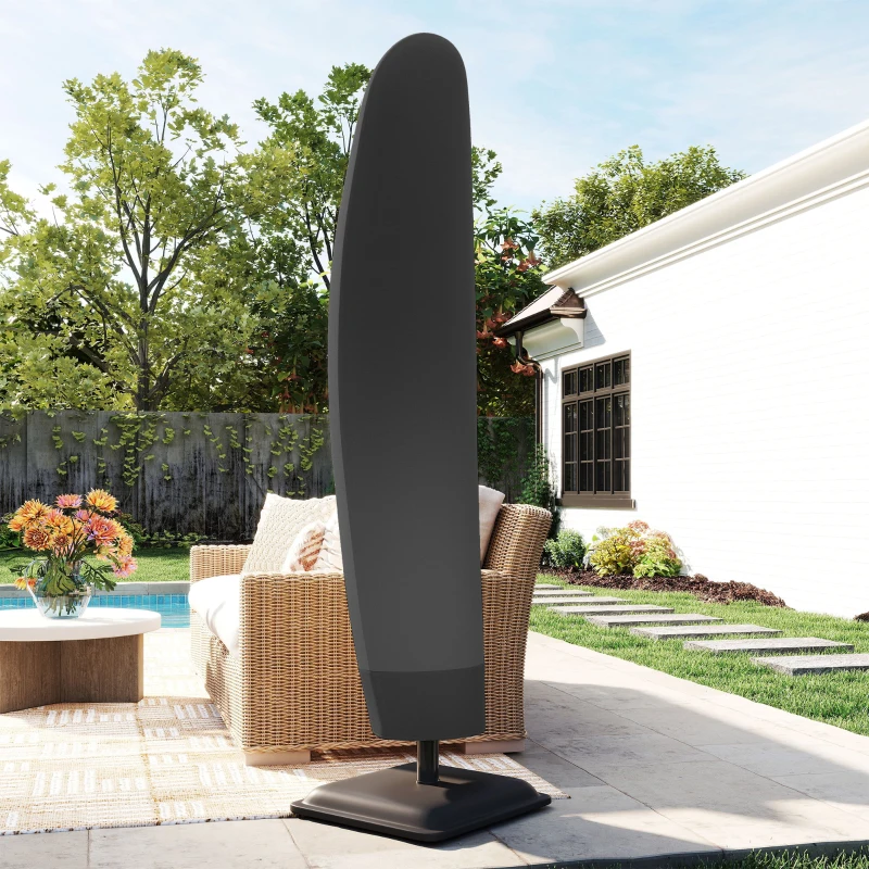 Outsunny 87-Inch Patio Umbrella Cover for for 10ft to 13ft Outdoor Offset Umbrella, Black