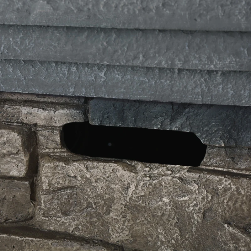 40000 BTU Stone Square MGO Fire Pit with Stylish Square Design, Built-in Tank Space, 32" L x 32" W x 24" H, Stone Gray