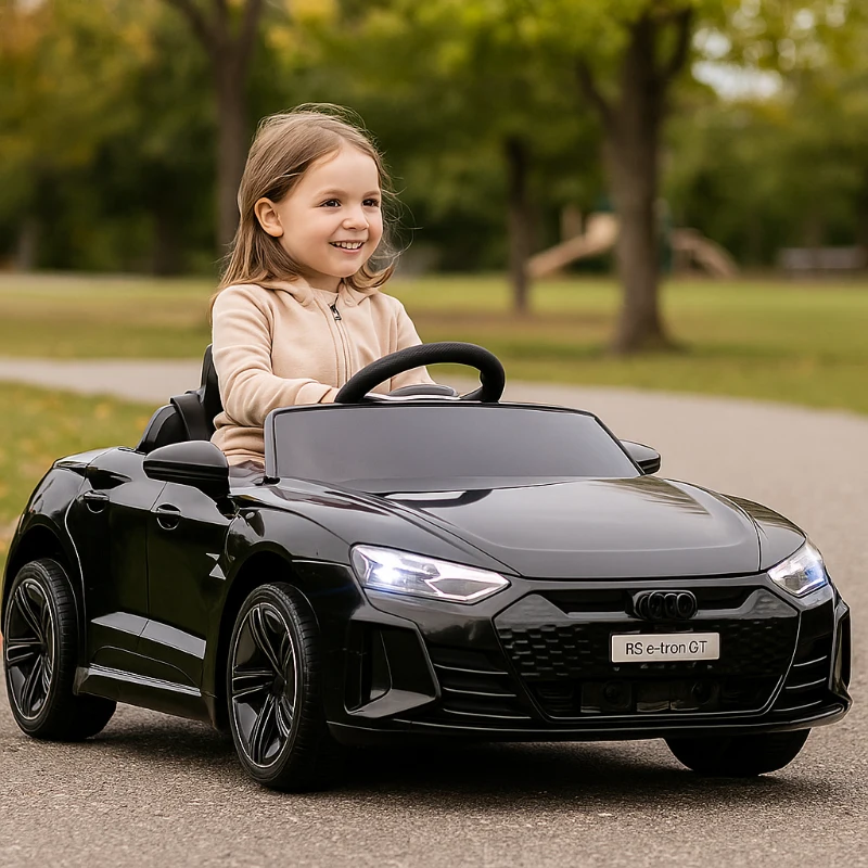 Aosom Ride-On Toy On Car with Remote Control, 12V 3.1 MPH Electric Ride for Kids w/ Suspension System, Horn Honking, Black