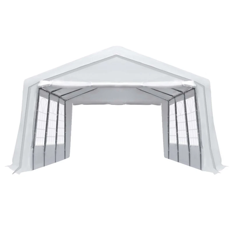 Outsunny 13 x 26 ft Heavy Duty Party Tent Outdoor Gazebo Wedding Tent Event Shelter Carport BBQ with Removable Sidewalls & Windows, Outside Waterproof Canopy for Parties, White