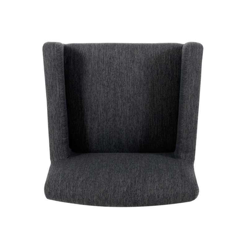 Contemporary Upholstered Counter Stool with Rubberwood Frame, Easy Assembly with Included Tools, 24" L x 23" W x 39.5" H, Charcoal Gray