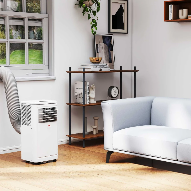 HOMCOM 8,000 BTU Portable Air Conditioner Fan w/ Remote for Rooms Up to 344 Sq. Ft., Evaporative Cooler AC Unit White