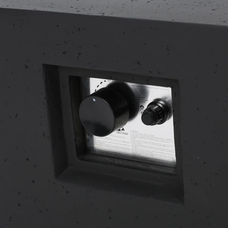 50,000 BTU Rectangle MGO Fire Table with Modern Design, Durable Iron Frame, No Assembly Required, 56" L x 26.5" W x 15" H, Dark Grey