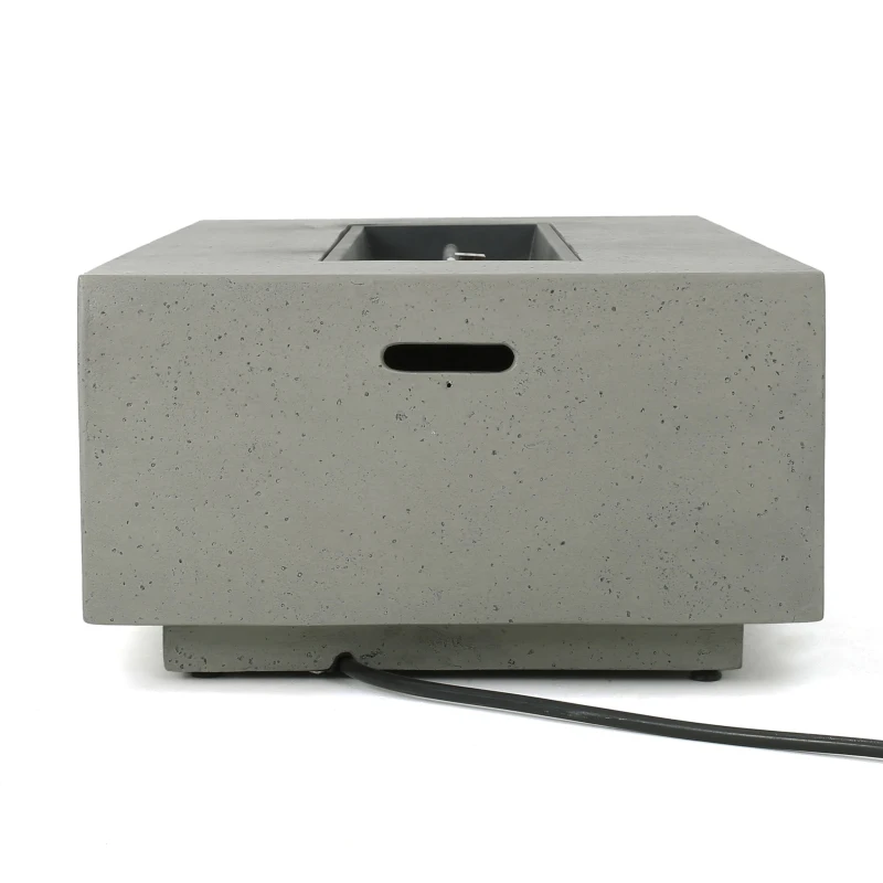 50,000 BTU Rectangle MGO Fire Table Perfect for Effortless Warmth, Modern Design with Iron Frame, 56" L x 26" W x 15" H, Light Gray