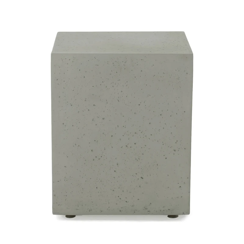 Modern MGO Tank Holder Side Table with Multi-functional Design, Lightweight Concrete for Durability, 16.5" L x 16.5" W x 20.5" H, Light Grey